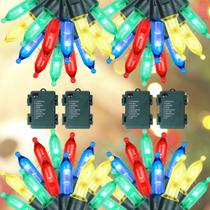 Christmas String Lights Blissun 50 LEDs, pacote com 4, 16 cm, multicolorido Christmas String Lights Blissun 50 LEDs, pacote com 4, 16 cm, multicolorido