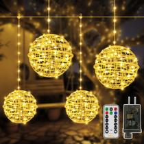 Christmas String Lights Ollny, pacote com 4, 20 cm, branco quente, 200 LED