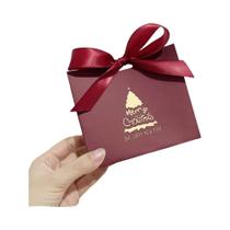 Christmas Tree Style Candy Box, Caixas de Presente e Sacos com Fita, Biscoitos, Deluxe, Verde