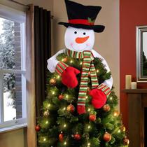 Christmas Tree Topper Snowman Hugger com luzes - luck sea