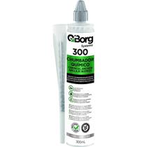 Chumbador Químico 300 Ml Qborg - Ancoragem Química Bicomponente Pronta Para Uso, Baixo Odor, Alta
