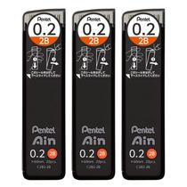 Chumbo mecânico Pentel Ain AMZ-XC2822B3P 0,2 mm 2B 3 unidades
