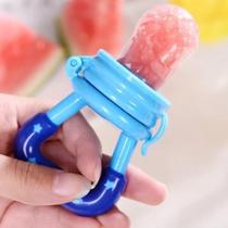 Chupeta Alimentadora Fruta De Silicone Bebê Mordedor Azul