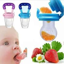 Chupeta Alimentadora Infantil Mordedor Bico De Silicone Porta Frutas Legumes Introdução alimentar Rosa