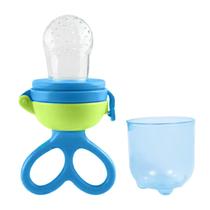 Chupeta Alimentadora Porta Frutas Para Bebes Mordedor Legumes Introdução alimentar Azul Bico De Silicone Pais e Filhos