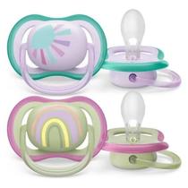 Chupeta avent menina ultra air 06 Meses 2 unid lilás e verde Philips Avent SCF08559