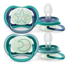 Chupeta Avent Night Ultra air Menino 6 a 18 meses Brilha no escuro - Philips Avent