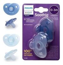 Chupeta Avent Soothie Silicone Azul Menino 0 A 3 Meses Rn