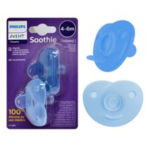 Chupeta Avent Soothie Silicone Azul Menino 4 A 6 Meses - Philips Avent