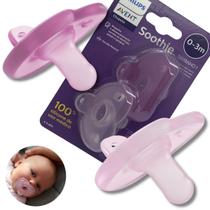 Chupeta Avent Soothie Silicone Rosa Menina 0 A 3 Meses Rn