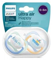 Chupeta Avent ultra Air 0-6 meses azul 2 unidades SCF080/13 - Philips Avent