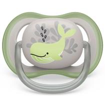 Chupeta Avent Ultra Air Cinza Baleia 6 a 18 meses SCF 08605 - Philips Avent