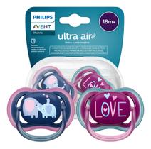Chupeta Avent Ultra Air Dupla 18m+ Rosa e Roxo Menina