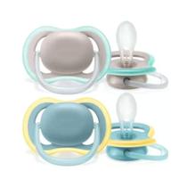 Chupeta avent ultra air kit duplo lisa 18m+ cinza e azul scf349/01 - AVENT PHILIPS Chupeta avent ultra air kit duplo lisa 18m+ cinza e azul scf349/01 - AVENT PHILIPS