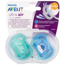 Chupeta Avent Ultra Air Para Bebês 6/18M Ursinho Azul