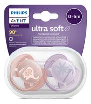 Chupeta Avent Ultra Soft 0-6m Lilas Menina Elefante Decorada Período De Idade 0-6 Meses