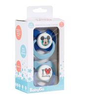 Chupeta Baby Go Fase 1 Com Capuz Silicone Orto Com 2Un Mickey Baby Azul