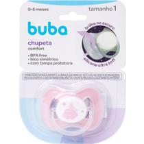 Chupeta Bebe Buba Bico Simétrico Anticolica com Tampa Protetora Brilha no Escuro 0 a 6 e 6+ meses