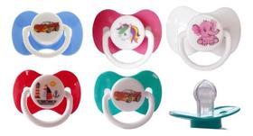 Chupeta Bico Reto Anatômico C/ Desenho - 12 Unidades