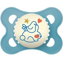 Chupeta Bico Silicone Original Mam Estojo Night Brilha Azul