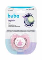 Chupeta Buba Comfort Noturna Rosa Silicone UltraSoft +6meses