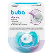 Chupeta Buba Comfort Ultra Soft Ventilação Tam 2 Com Tampa Protetora* de Bico Silicone Para Bebê +6 meses
