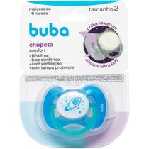 Chupeta Buba Comfort Ultra Soft Ventilação Tam 2 Com Tampa Protetora* de Bico Silicone Para Bebê +6 meses