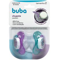 Chupeta Buba Comfort Ultra Soft Ventilação Tam 2 Com Tampa Protetora* de Bico Silicone Para Bebê +6 meses