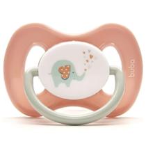Chupeta Buba Elefante rosa de Silicone Tamanho 2 6m Livre de BPA