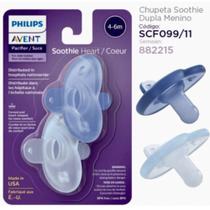 Chupeta c/ 2 Avent Philips Soothie 4-6 meses azul silicone