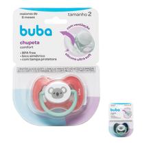 Chupeta Coala Azul Rosa Tamanho 2 Bico Simétrico Com Tampa Protetora Buba
