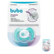 Chupeta Com Tampa Protetora Elefante Silicone Ultra Soft Fase 1 Bico Simétrico Buba