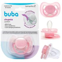 Chupeta Comfort Buba Ultra Soft Tam 1 ou Tam 2 Para Bebês com Tampa Protetora Bico Simétrico