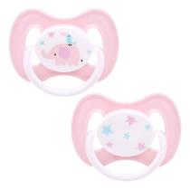 Chupeta Comfort Noturna c/2 Elefante 0-6 meses - Rosa - Buba