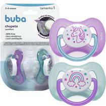 Chupeta comfort silicone ultra soft 0-6 meses brilha escuro - Buba