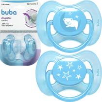 Chupeta comfort silicone ultra soft 6-18 meses ursinho/estrela azul - Buba