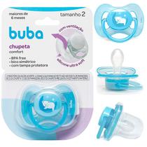 Chupeta Comfort Ultra Soft Tam 1 ou Tam 2 Para Bebês com Tampa Protetora Bico Simétrico - Buba