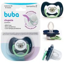 Chupeta Comfort Ultra Soft Tam 1 ou Tam 2 Para Bebês com Tampa Protetora Bico Simétrico Buba