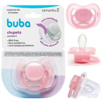 Chupeta Comfort Ultra Soft Tam 1 ou Tam 2 Para Bebês com Tampa Protetora Bico Simétrico - Buba