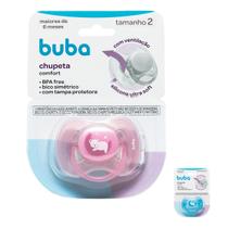 Chupeta Comfort Urso Com Tampa Protetora e Ventilação Bico Simétrico Fase 2 Buba