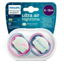 Chupeta Dupla Avent Noturna 6 - 18m Ultra Air Nighttime