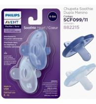 Chupeta Dupla Avent Philips 4-6 Meses Silicone Azul Chupeta Dupla Avent Philips 4-6 Meses Silicone Azul