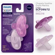 Chupeta Dupla Avent Philips De 4-6 Meses Silicone Rosa