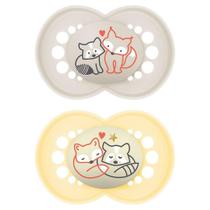 Chupeta Dupla Bebê Mam Day e Night Silicone Neutra 16+ Meses