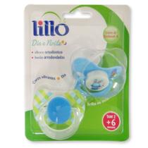 Chupeta Lillo Dia E Noite Silicone Ortodôntico com 2 Tam2-Azul Chupeta Lillo Dia E Noite Silicone Ortodôntico com 2 Tam2-Azul