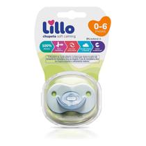 Chupeta Lillo Soft Calming 0-6m Azul Bico Simétrico Macia