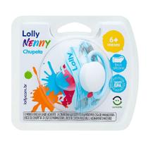 Chupeta Lolly Fase 2 Tip Borboleta Silicone Redondo Azul