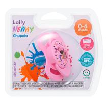 Chupeta Lolly Nenny Bico Silicone 0 a 6 Meses Rosa Estampas Sortidas 1 Unidade