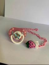 Chupeta Magnética Personalizada Com Pérolas Para Bebê Reborn + prendedor de chupeta + imã adicional