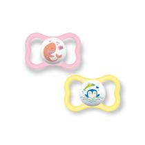 Chupeta mam air 6+ meses tamanho 2 bico silicone embalagem dupla com escudo extra ventilado menino menina